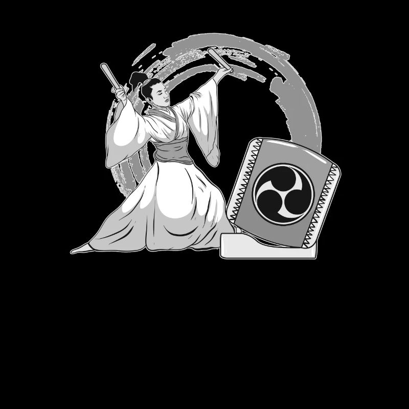 Frau Taiko Drummer Mitsudomoe Illustration