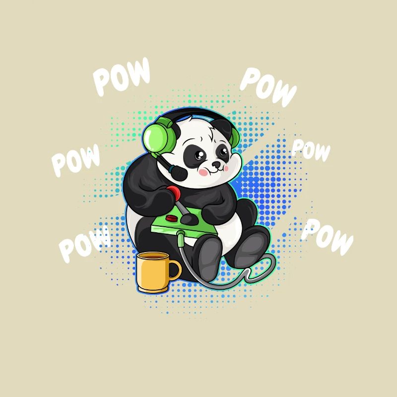 Gaming Panda Computer Console Video Game Gift