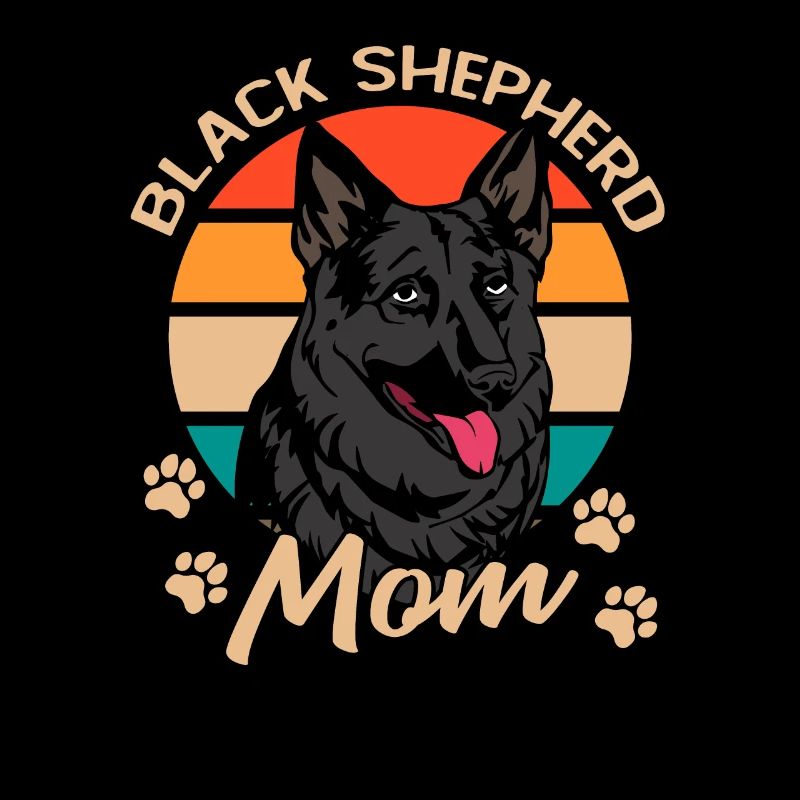 Schwarzer Deutscher Schäferhund Mom Muttertag