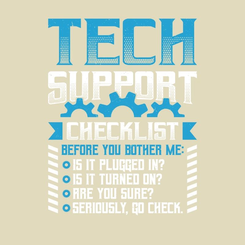 Funny Tech Support Checkliste Helpdesk