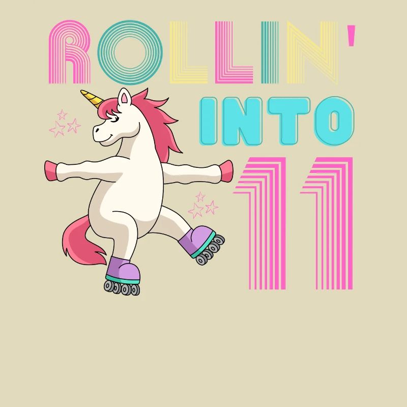 Rolling into 11 - roller scate unicorn