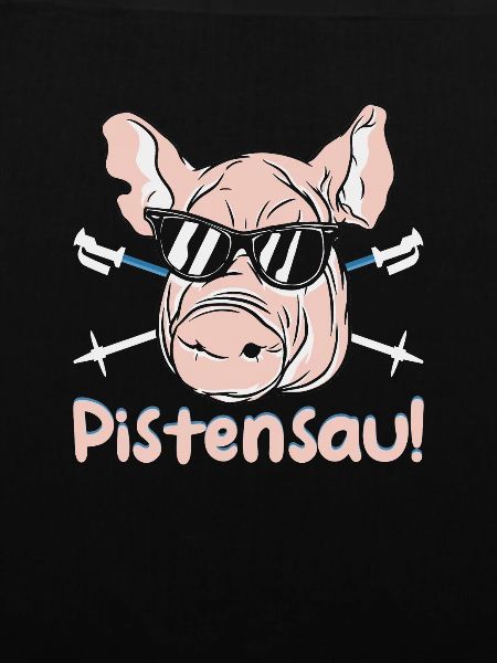 Skifahrer Pistensau Ski