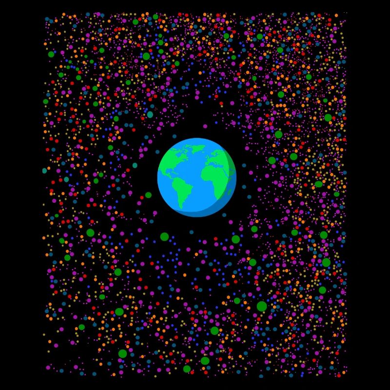 Planet Erde mit Farbpunkten