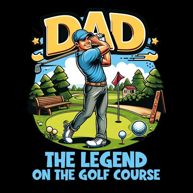 Vatertag Dad the legend on the golf course Papa