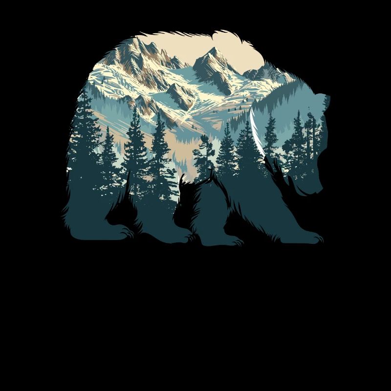 Wilderness Inside the Bear Retro Vintage