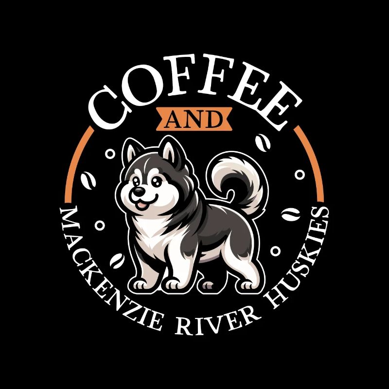 Café et husky du fleuve Mackenzie