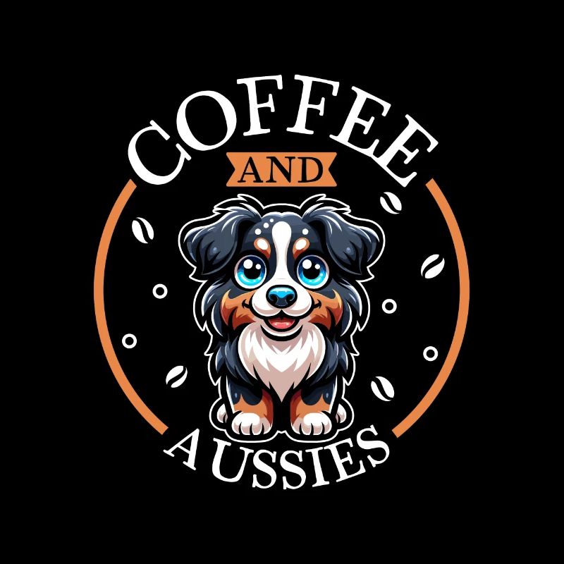 Coffee and Australian Shepherd