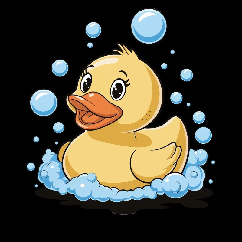 Rubber Duck Bathing Bubbles Water Bird Animal