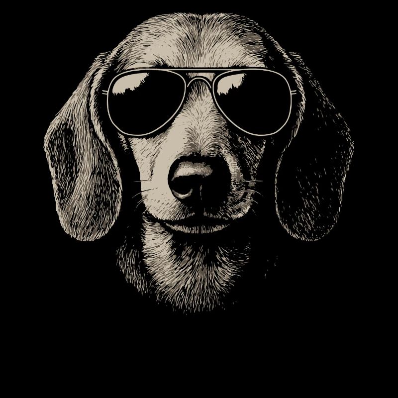 Coole Dackel Hund Pilotenbrille Skizze