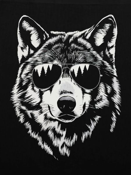 Wolf Illustration Sonnenbrille Coole Tierkunst