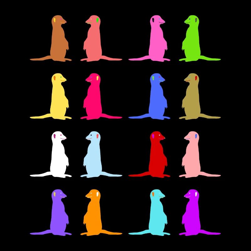 Erdmännchen buntes Retro Design