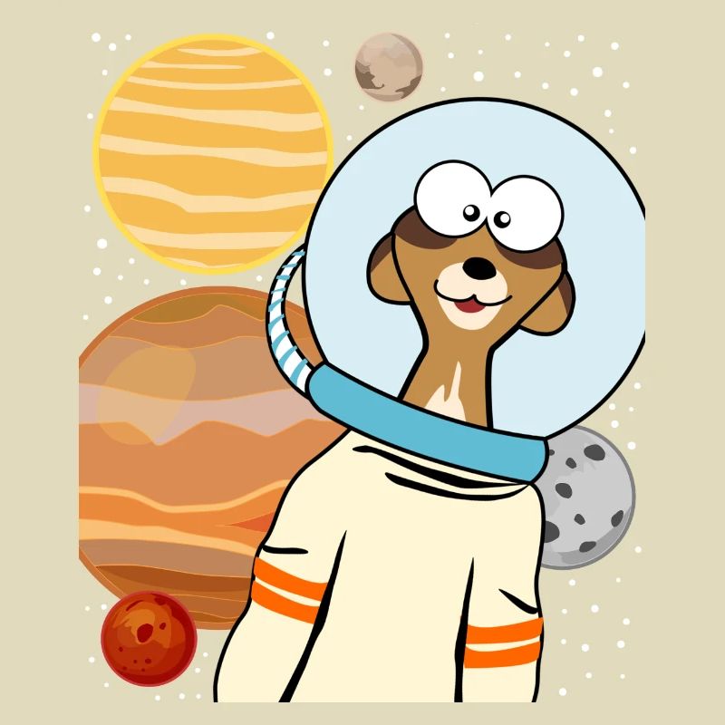 Astronaute suricate dans l’espace