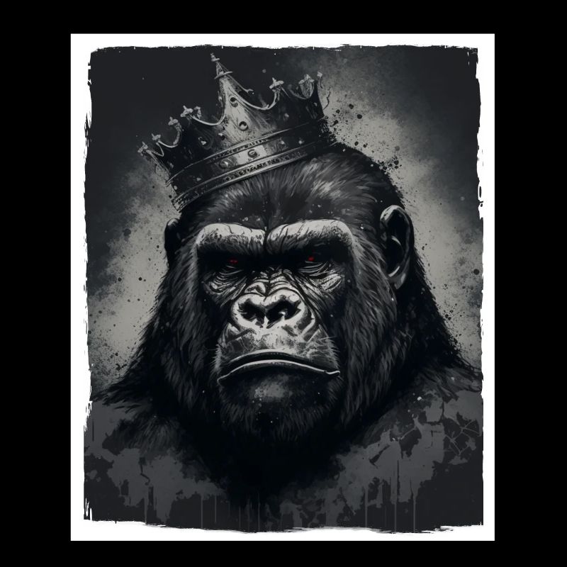Monkey Gorilla King Chef Grunge Illustration