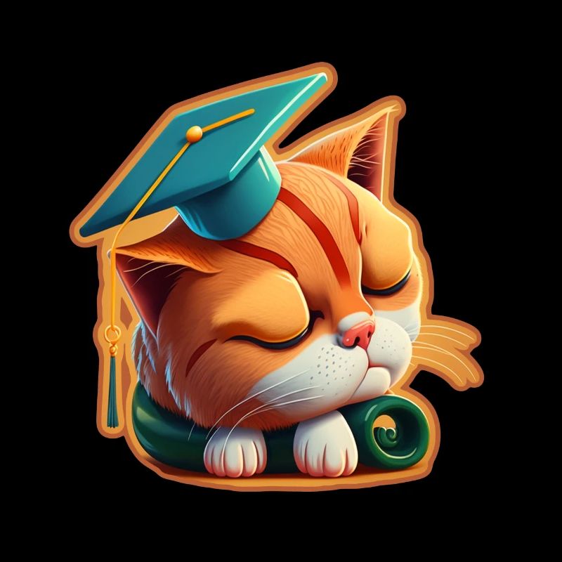 Degree Sleeping Cat Uni Master Bachelor
