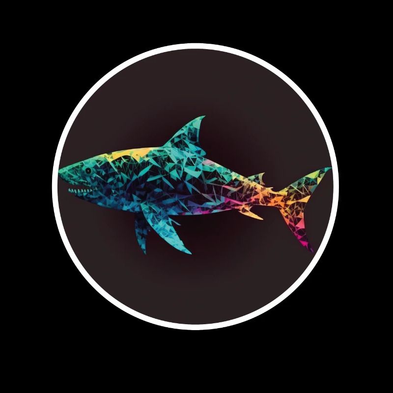 Shark Orca Polygon Geometric Underwater World Ocean