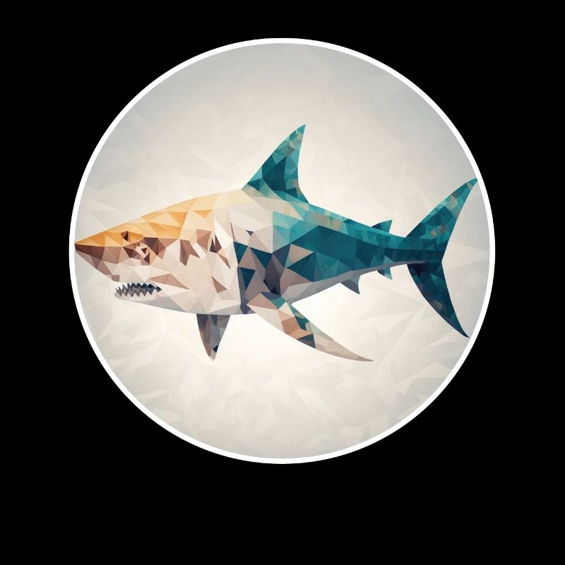 Shark Orca Polygon Geometric Underwater World Ocean