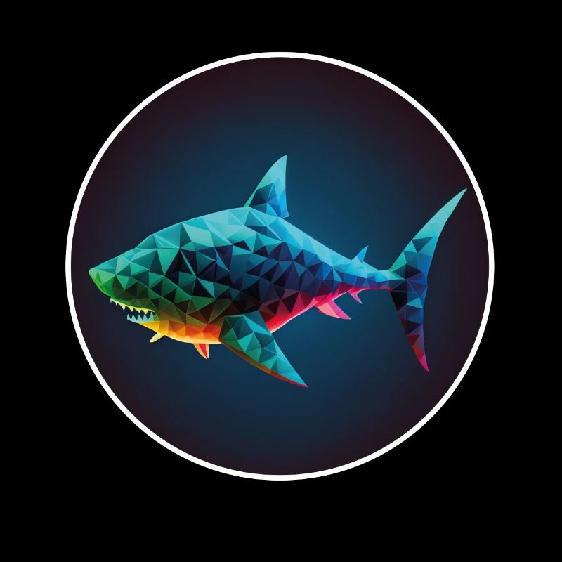 Shark Orca Polygon Geometric Underwater World Ocean
