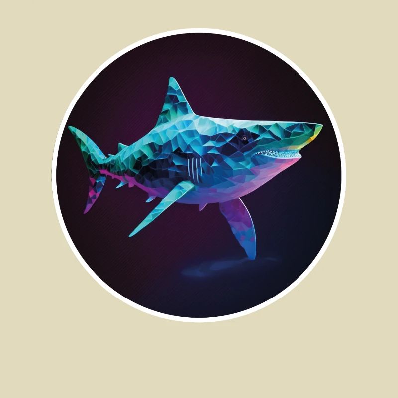 Shark Orca Polygon Geometric Underwater World Ocean