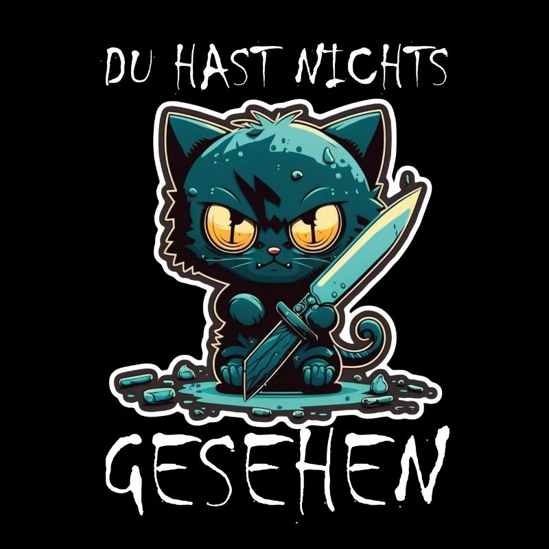 Du hast nichts gesehen Katze Messer Kätzchen