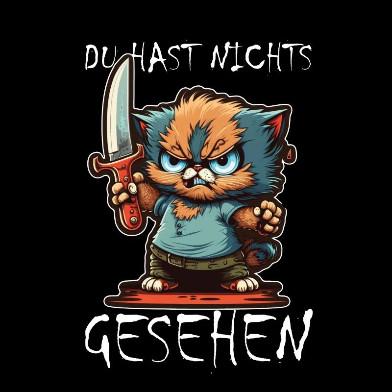 Du hast nichts gesehen Katze Messer Kätzchen