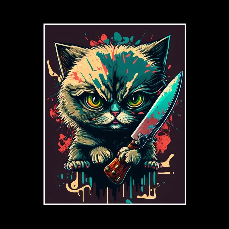 Du hast nichts gesehen Katze Messer Kätzchen