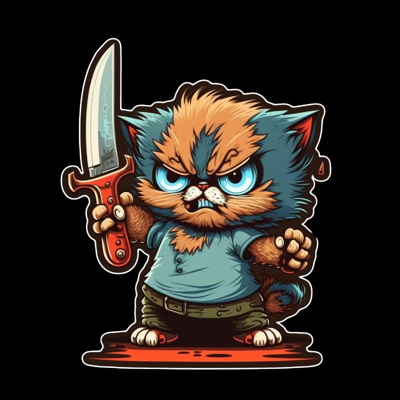 Du hast nichts gesehen Katze Messer Kätzchen