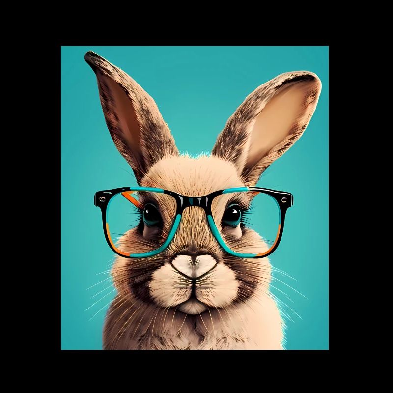 Cute Rabbit Face Rabbit Glasses Read