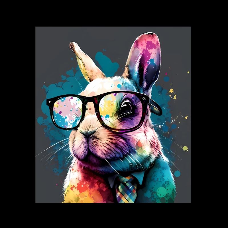 Cute Rabbit Face Rabbit Glasses Read