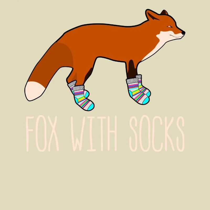 Fox with Winter Socks Sock Wool Socks
