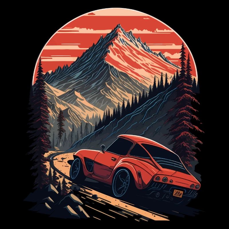 Sportwagen, Oldtimer, Berge, Straße