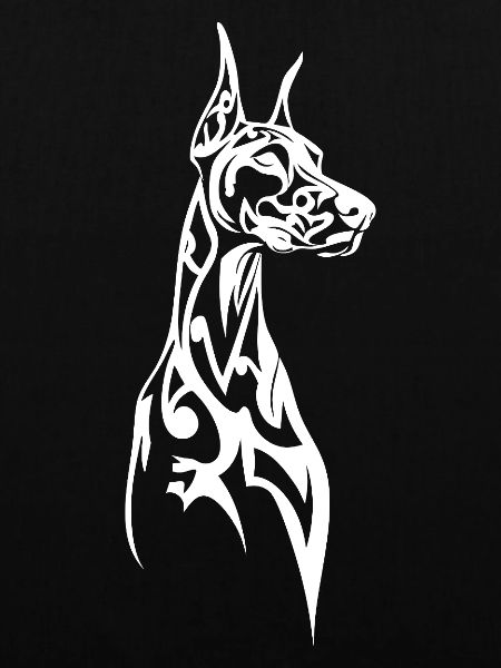 Linienkunst Dobermann Profil
