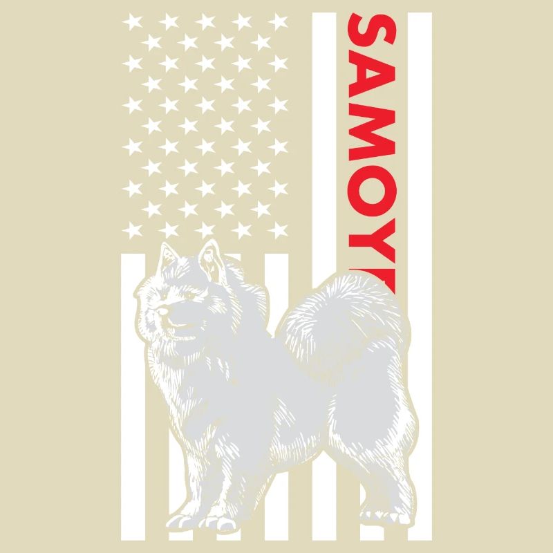 Samoyed Us Flag