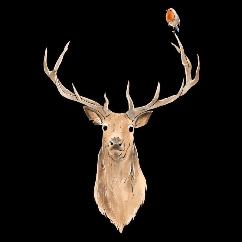 Vogel und Hirsch