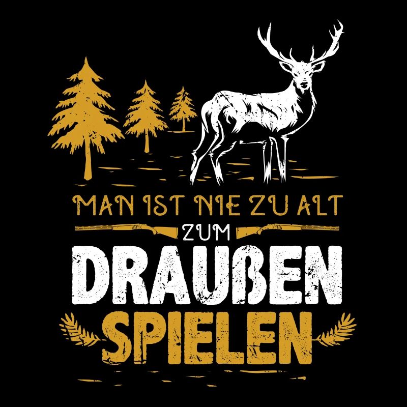 Jäger Jagd Geschenkidee mit Hirsch & Gewehr