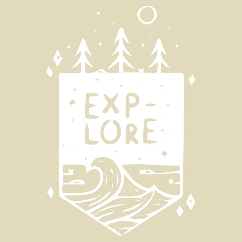 Brusttasche "Explore" Motiv Geschenk Idee weiss