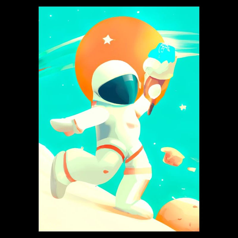 Astronaut mit Eiscreme