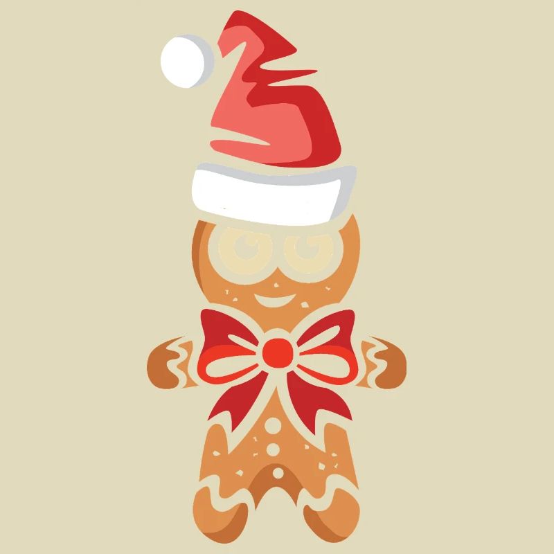 Lebkuchenmann mit Weihnachtsmütze