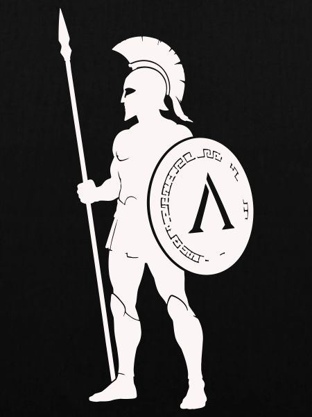 Spartanischer Krieger mit Schild