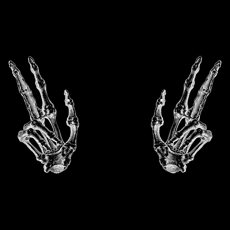 Skeleton Hand Peace