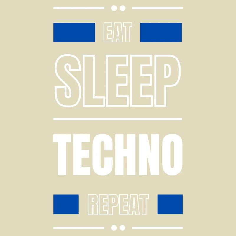 eat sleep techno repeat geschenk idee spruch party
