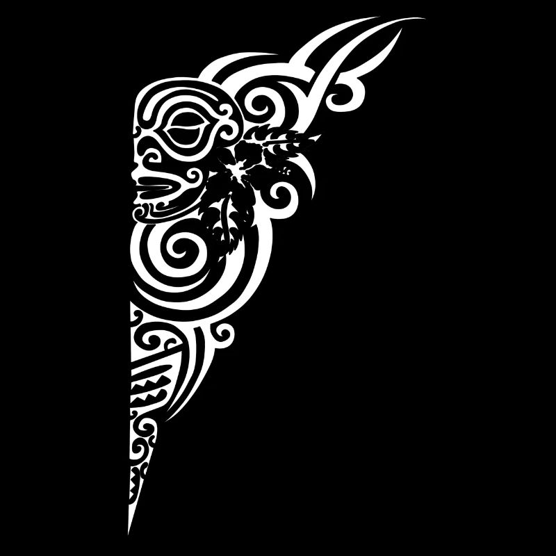 Maori Brustlogo 2 weiß