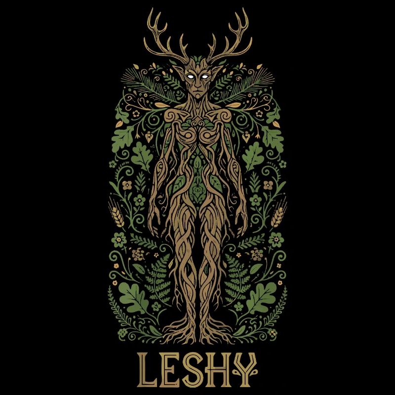 Leshy-Kunst des slavischen Waldes