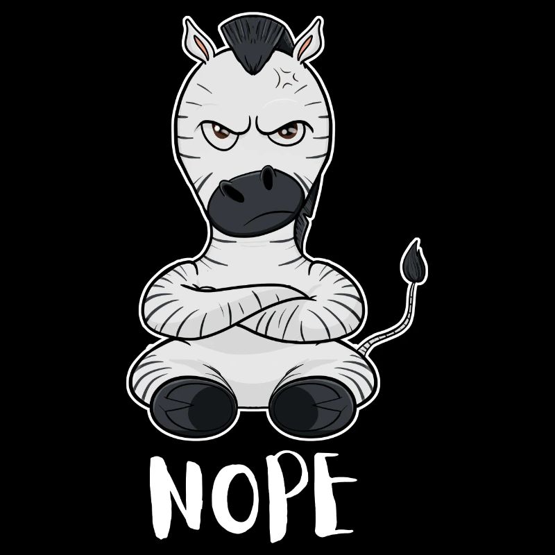 Nope Funny Lazy Zebra