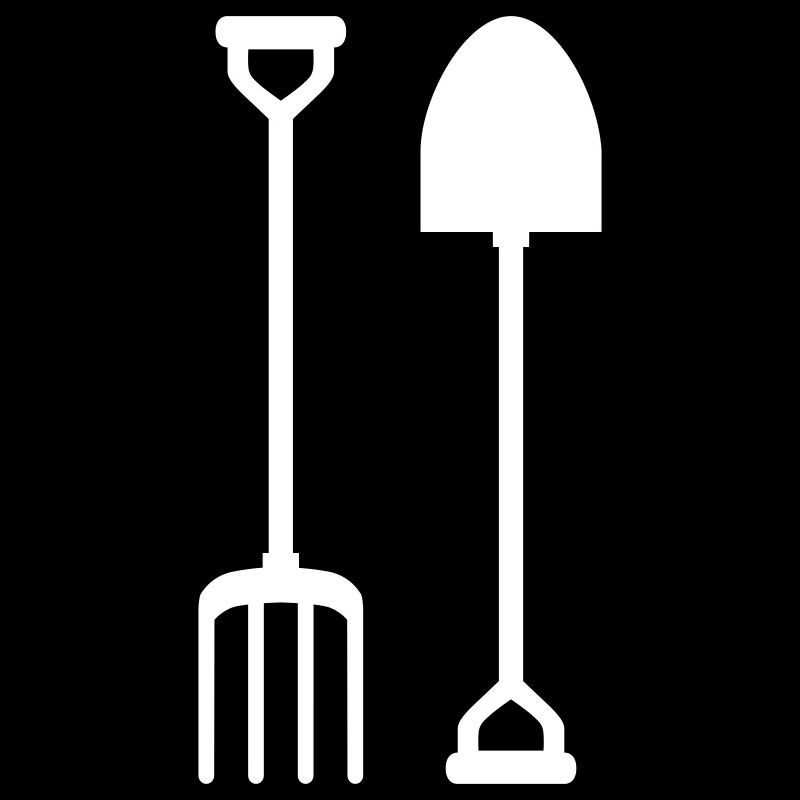 Pitchfork and shovel