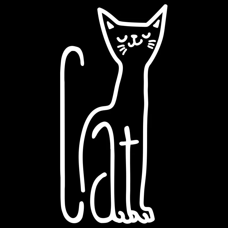 freche Katze aus Buchstaben Comicstyle