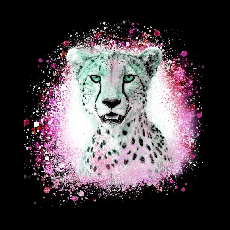 leopard, cat, wildcat, graffiti, painting, pink