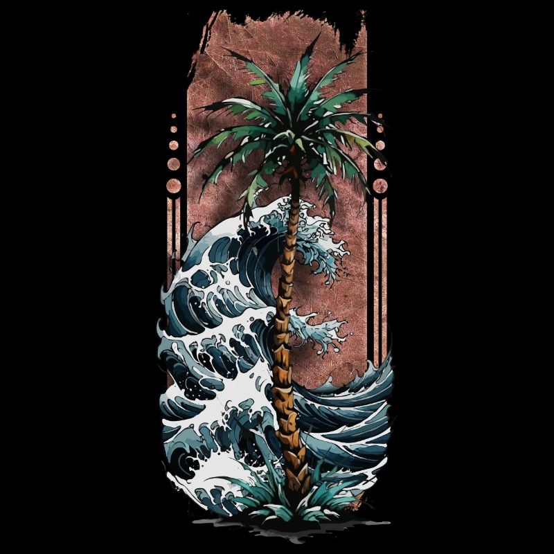 Coastal Harmony: Palm Tree by the Sea