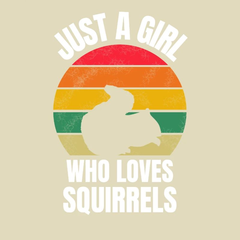 Mädchen Wald Tier Geschenk Retro Eichhörnchen