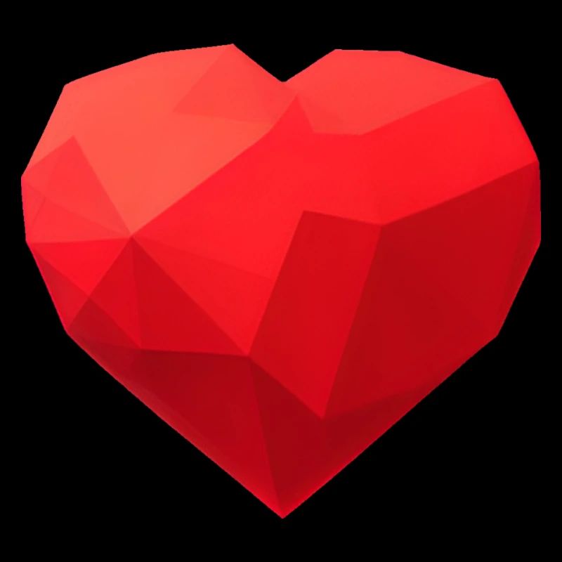 Low Polygon Design Herz Emoji Valentinstag