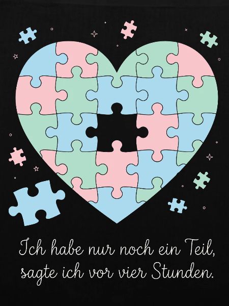 Puzzeln, Hobby, Geduld, Spruch Design